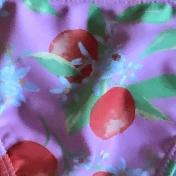 Brand New La La Swim Orange Blossom Ruffled Bikini Top - Picture 5 of 8